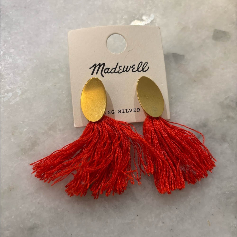 Madewell Vibrant Red Tassel Earrings